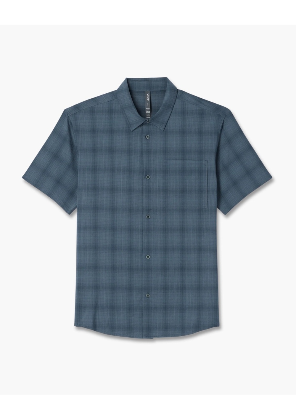 NWT Vuori Men's Blue Plaid Short-Sleeve Button-Down Shirt